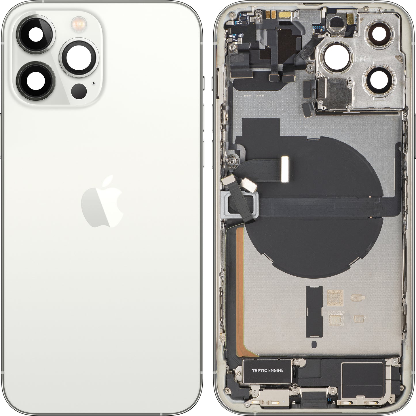 Tapa de Batería Apple iPhone 13 Pro Max, Con Carcasa Media, Piezas Completas, Plateado, Swap
