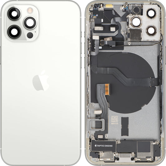 Tapa de Batería Apple iPhone 12 Pro, Con Carcasa Media, Piezas Completas, Plateado, Swap
