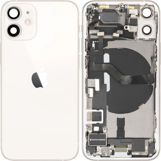 Tapa de Batería Apple iPhone 12 mini, Con Carcasa Media, Piezas Completas, Blanco, Swap
