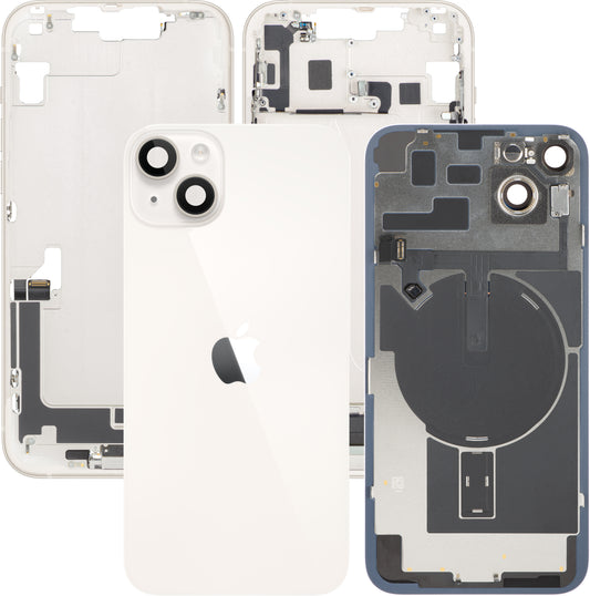 Tapa de Batería Apple iPhone 14 Plus, Con Carcasa Central, Piezas Completas, Blanco (Starlight), Intercambio