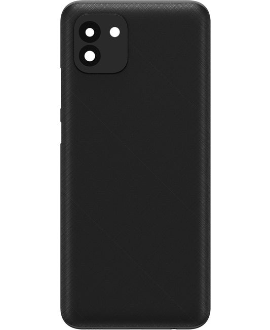 Tapa de batería compatible con Samsung Galaxy A03 A035, Versión F, Negro