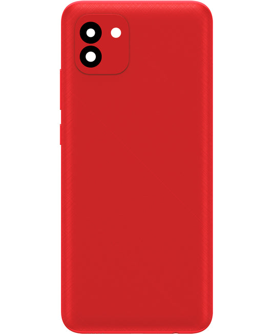 Tapa de batería compatible con Samsung Galaxy A03 A035, Versión F, Rojo