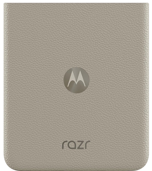 Tapa de Batería Motorola Razr 2024 / Razr 50, Crema (Piedra Pómez), Paquete de Servicio SL98E12657