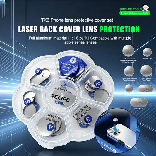 Tapa de Protección para Lente de Cámara de Teléfono Relife TX6 para Apple iPhone 8 - 17 Series