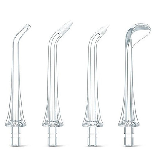 Cabezal de repuesto para irrigador bucal Bitvae C2 / F30 / 204, set de 4 piezas, transparente