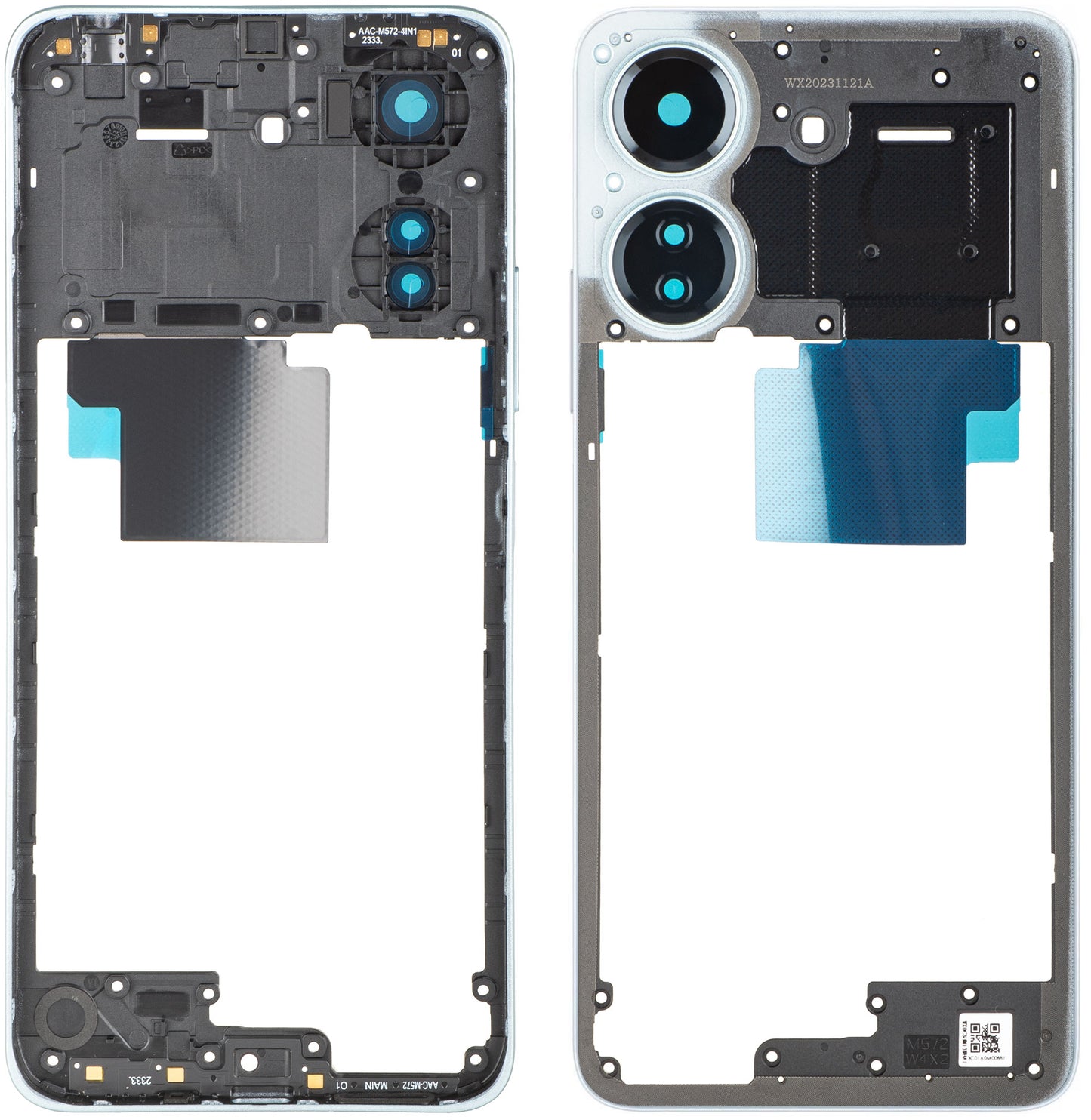 Carcasa Central Xiaomi Redmi 13C, Blanca (Glacier White), Service Pack 560003C3UA00