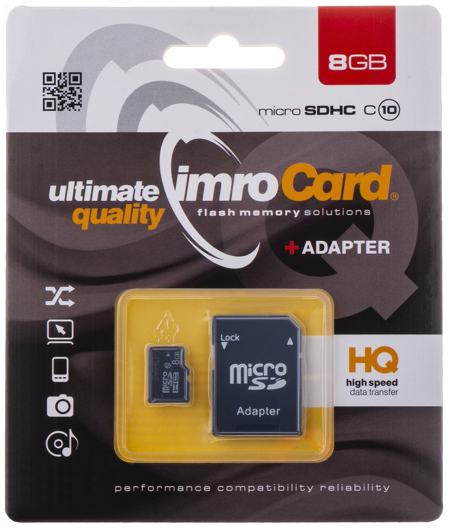 Tarjeta de memoria microSDHC Imro, 8Gb, Clase 10, con adaptador MicroSD10/8G