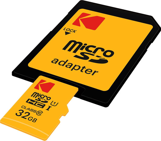 Tarjeta de Memoria microSDHC Kodak Premium Performance, 32Gb, Clase 10 / UHS-1 U1, Con Adaptador EKMSDM32GHC10K