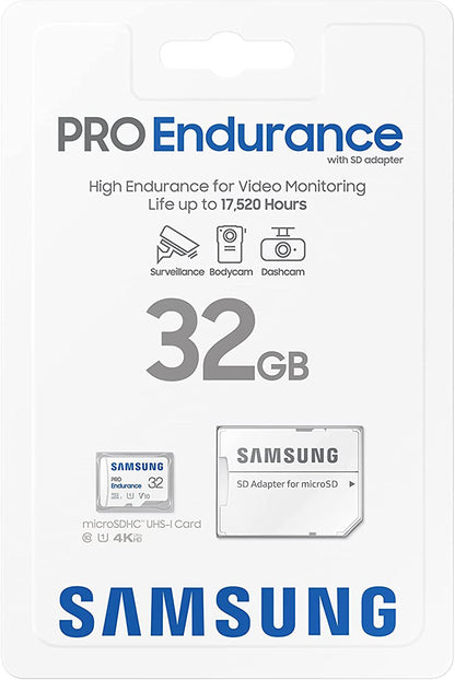Tarjeta de Memoria microSDHC Samsung PRO Endurance, 32Gb, Clase 10 / UHS-1 U1, Con Adaptador MB-MJ32KA/EU