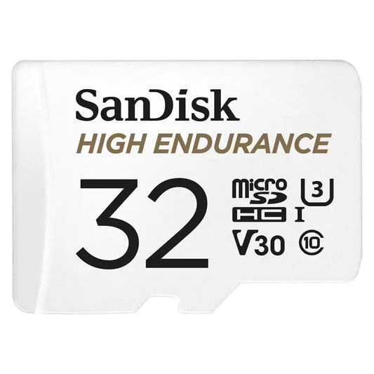 Tarjeta de Memoria microSDHC SanDisk High Endurance, 32Gb, Clase 10 / UHS-1 U3, Con Adaptador SDSQQNR-032G-GN6IA