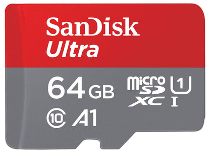 Tarjeta de Memoria microSDXC SanDisk Ultra Android A1, 64Gb, Clase 10 / UHS-1 U1, Con Adaptador SDSQUAB-064G-GN6MA
