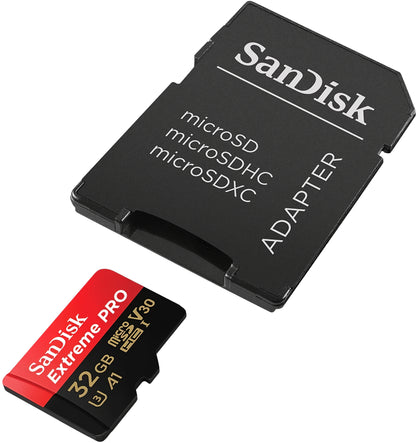 Tarjeta de memoria microSDHC SanDisk Extreme Pro, 32Gb, Clase 10 / UHS-1 U3, Con Adaptador SDSQXCG-032G-GN6MA