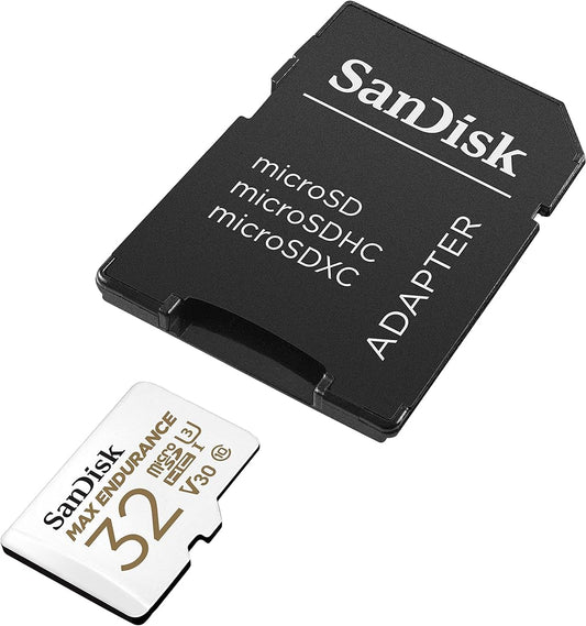 Tarjeta de Memoria microSDHC SanDisk MAX Endurance, 32Gb, Clase 10 / UHS-1 U3, Con Adaptador SDSQQVR-032G-GN6IA