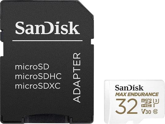 Tarjeta de Memoria microSDHC SanDisk MAX Endurance, 32Gb, Clase 10 / UHS-1 U3, Con Adaptador SDSQQVR-032G-GN6IA