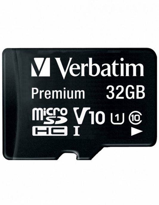 Tarjeta de Memoria microSDHC Verbatim, 32Gb, Clase 10 / UHS-1 U1, Con Adaptador