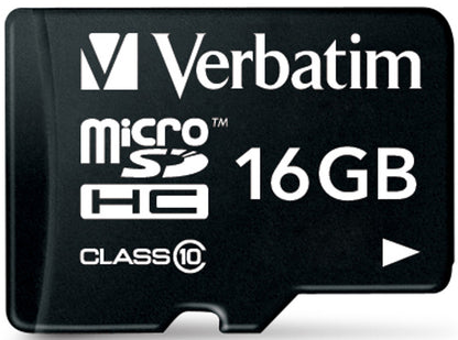 Verbatim microSDHC Memory Card, 16GB, Class 10 / UHS-1 U1, With Adapter 44082