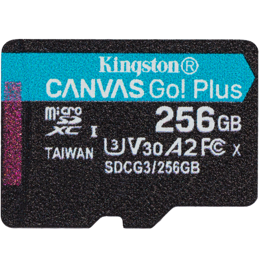 Tarjeta de memoria microSDXC Kingston Canvas Go Plus, 256Gb, Clase 10 / UHS-1 U3 SDCG3/256GBSP 