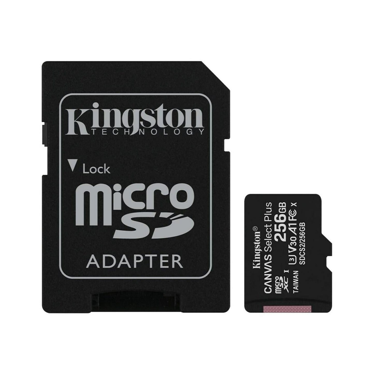 Tarjeta de memoria microSDXC Kingston Canvas Select Plus Android A1, 256Gb, Clase 10 / UHS-1 U1, con adaptador SDCS2/256GB