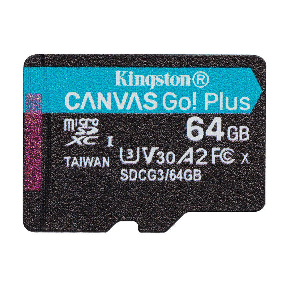 Tarjeta de memoria microSDXC Kingston Canvas Go Plus, 64Gb, Clase 10 / UHS-1 U3 SDCG3/64GBSP 