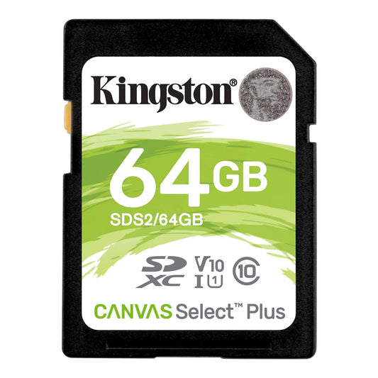 Tarjeta de memoria SDXC Kingston Canvas Select Plus 100R, 64Gb, Clase 10 / UHS-1 U1 SDS2/64GB 