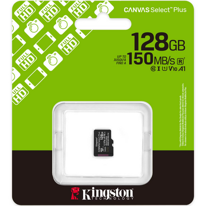 Tarjeta de Memoria microSDXC Kingston Canvas Select Plus Android A1, 128Gb, Clase 10 / UHS-1 U1 SDCS3/128GBSP