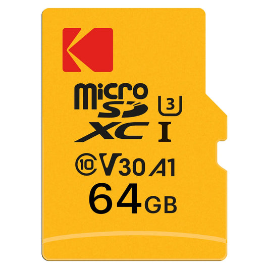 Tarjeta de Memoria microSDXC Kodak Ultra Performance, 64Gb, Clase 10 / UHS-1 U3, Con Adaptador EKMSDM64GXC10HPRK