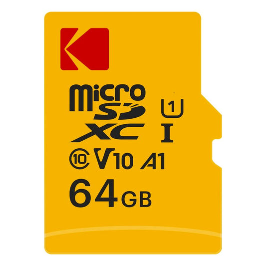 Tarjeta de Memoria microSDXC Kodak, 64Gb, Clase 10 / UHS-1 U1, Con Adaptador EKMSDM64GXC10K