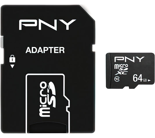 Tarjeta de Memoria microSDXC PNY Performance Plus, 64Gb, Clase 10, Con Adaptador P-SDU64G10PPL-GE