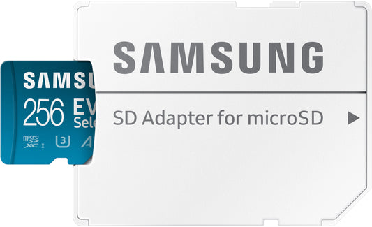 Tarjeta de memoria microSDXC Samsung Evo Select Plus, 256Gb, Clase 10 / UHS-1 U3, Con adaptador MB-ME256KA/AM MB-ME256KA/AM 