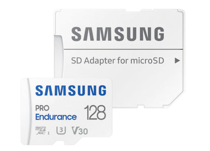 Tarjeta de Memoria microSDXC Samsung PRO Endurance, 128Gb, Clase 10 / UHS-1 U3, Con Adaptador MB-MJ128KA/EU