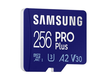 Tarjeta de memoria microSDXC Samsung PRO Plus, 256Gb, Clase 10 / UHS-1 U3, con adaptador MB-MD256KA MB-MD256KA 