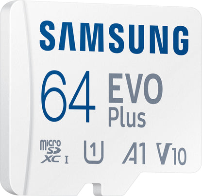 Tarjeta de memoria microSDXC Samsung Evo Plus, 64Gb, Clase 10 / UHS-1 U1, Con adaptador MB-MC64KA/EU MB-MC64KA/EU