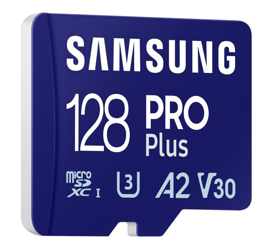 Tarjeta de memoria microSDXC Samsung PRO Plus, 128Gb, Clase 10 / UHS-1 U3, con Lector de Tarjetas MB-MD128SB/WW