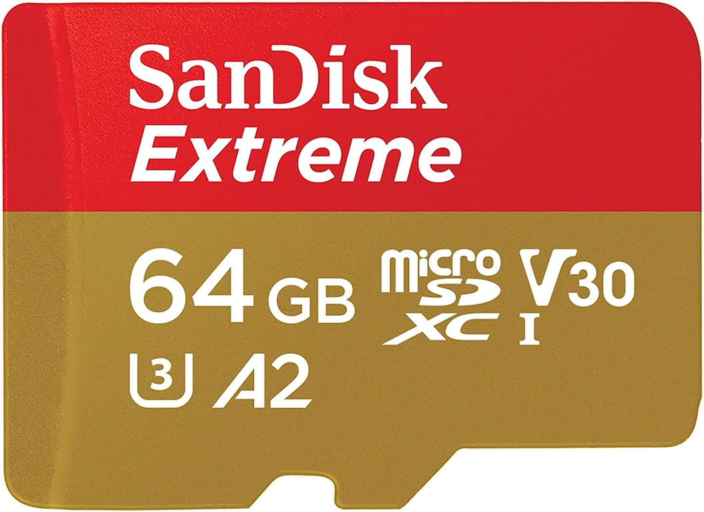 Tarjeta de memoria SanDisk Extreme microSDXC, 64 Gb, Clase 10 / UHS-1 U3 SDSQXAH-064G-GN6MN 