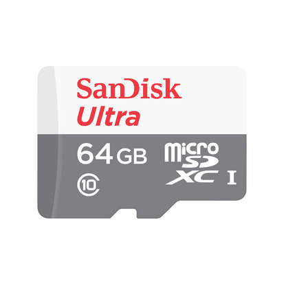Tarjeta de Memoria microSDXC SanDisk Ultra, 64Gb, Clase 10, Con Adaptador SDSQUNR-064G-GN6TA