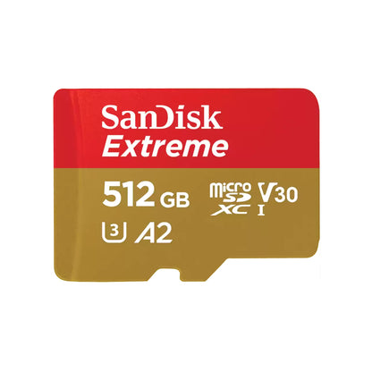 Tarjeta de Memoria microSDXC SanDisk Extreme, 512Gb, Clase 10 / UHS-1 U3 SDSQXAV-512G-GN6MN