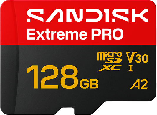 Tarjeta de Memoria microSDXC SanDisk Extreme Pro A2, 128Gb, Clase 10 / UHS-1 U3, Con Adaptador SDSQXCJ-128G-GS6MA