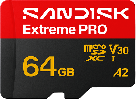 Tarjeta de Memoria microSDXC SanDisk Extreme Pro A2, 64Gb, Clase 10 / UHS-1 U3, Con Adaptador SDSQXCU-064G-GS6MA