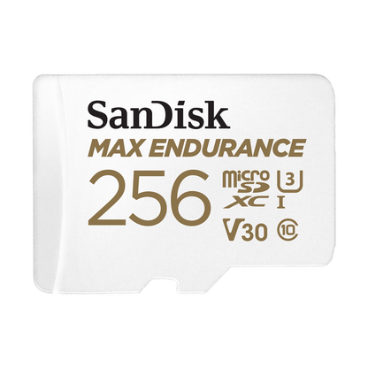 Tarjeta de Memoria microSDXC SanDisk MAX Endurance, 256Gb, Clase 10 / UHS-1 U3, Con Adaptador SDSQQVR-256G-GN6IA