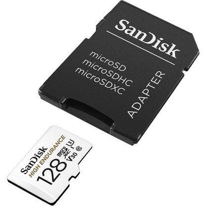 Tarjeta de Memoria microSDXC SanDisk High Endurance, 128Gb, Clase 10 / UHS-1 U3, Con Adaptador SDSQQNR-128G-GN6IA