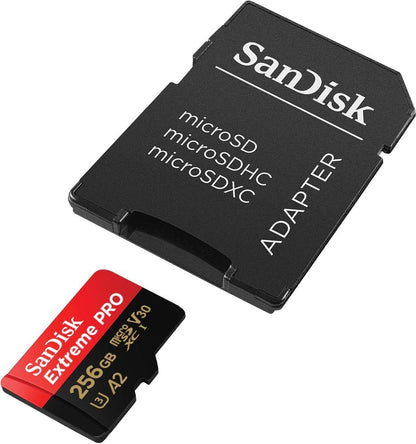 Tarjeta de memoria microSDXC SanDisk Extreme Pro, 256Gb, Clase 10 / UHS-1 U3, Con Adaptador SDSQXCD-256G-GN6MA