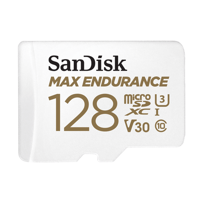 Tarjeta de Memoria microSDXC SanDisk MAX Endurance, 128Gb, Clase 10 / UHS-1 U3, Con Adaptador SDSQQVR-128G-GN6IA