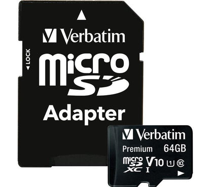 Tarjeta de Memoria microSDXC Verbatim, 64Gb, Clase 10 / UHS-1 U1, Con Adaptador