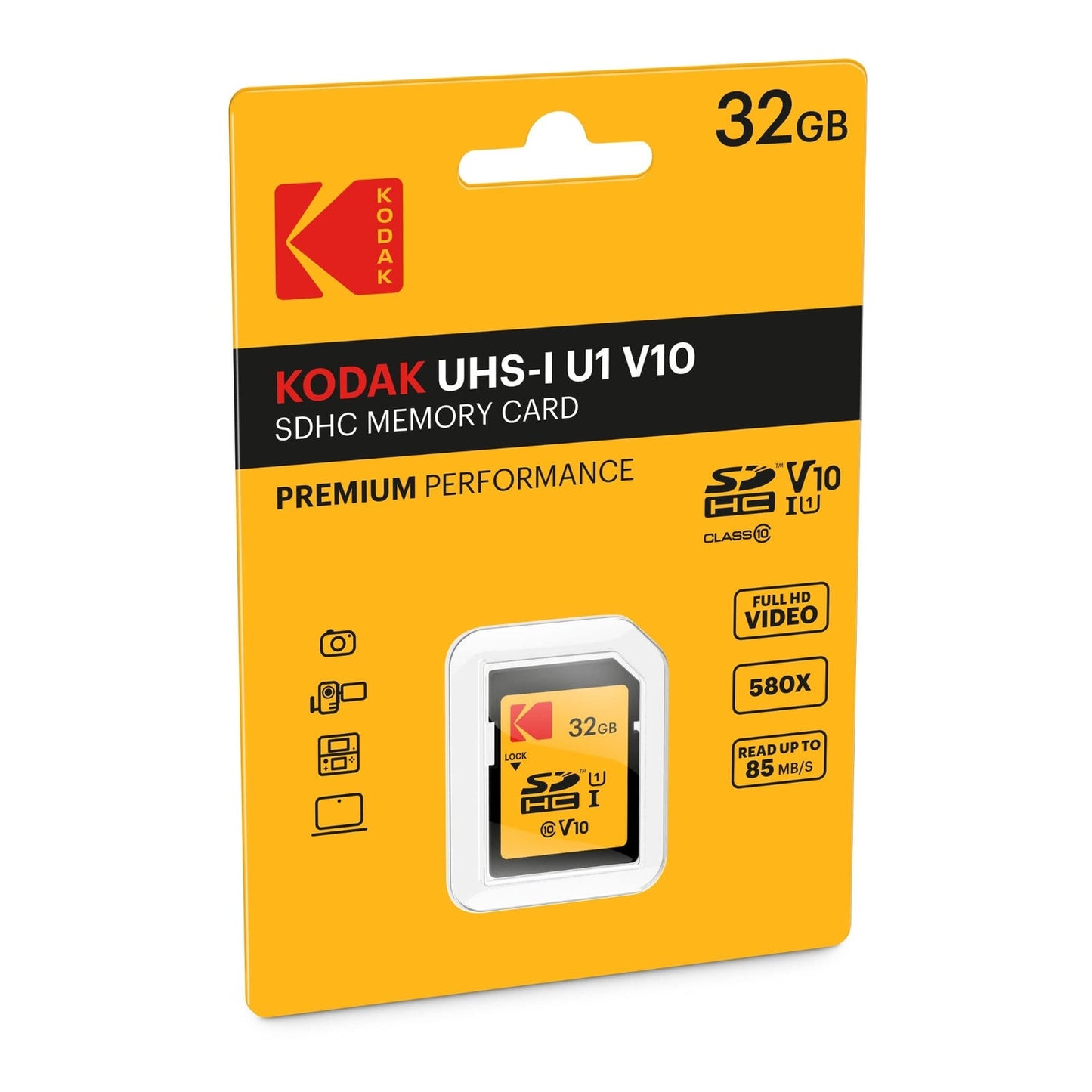 Tarjeta de Memoria SDHC Kodak Premium Performance, 32Gb, Clase 10 / UHS-1 U1 EKMSD32GHC10K