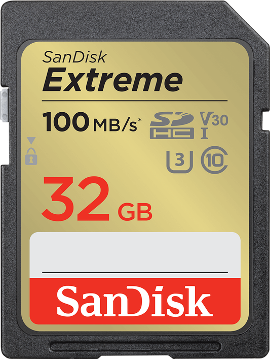 Tarjeta de Memoria SDHC SanDisk Extreme, 32Gb, Clase 10 / UHS-1 U3 SDSDXVT-032G-GNCIN