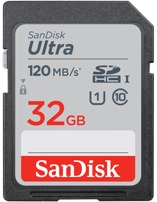 Tarjeta de Memoria SDHC SanDisk Ultra, 32Gb, Clase 10 / UHS-1 U1 SDSDUN4-032G-GN6IN
