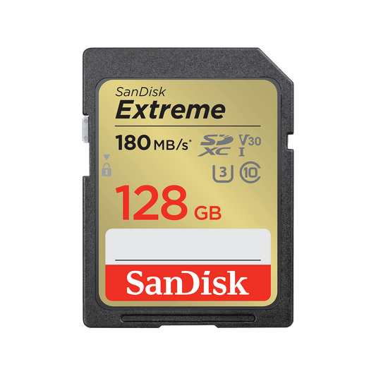 Tarjeta de Memoria SDXC SanDisk Extreme, 128Gb, Clase 10 / UHS-1 U3 SDSDXVA-128G-GNCIN
