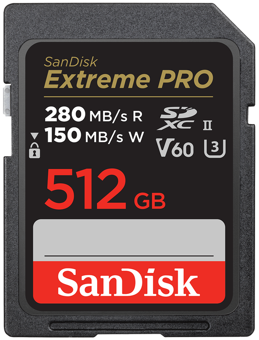Tarjeta de Memoria SDXC SanDisk Extreme Pro, 512Gb, Clase 10 / UHS-2 U3 SDSDXEP-512G-GN4IN