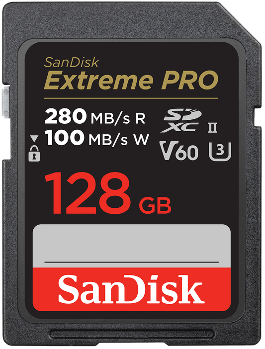 Tarjeta de Memoria SDXC SanDisk Extreme Pro, 128Gb, Clase 10 / UHS-2 U3 SDSDXEP-128G-GN4IN