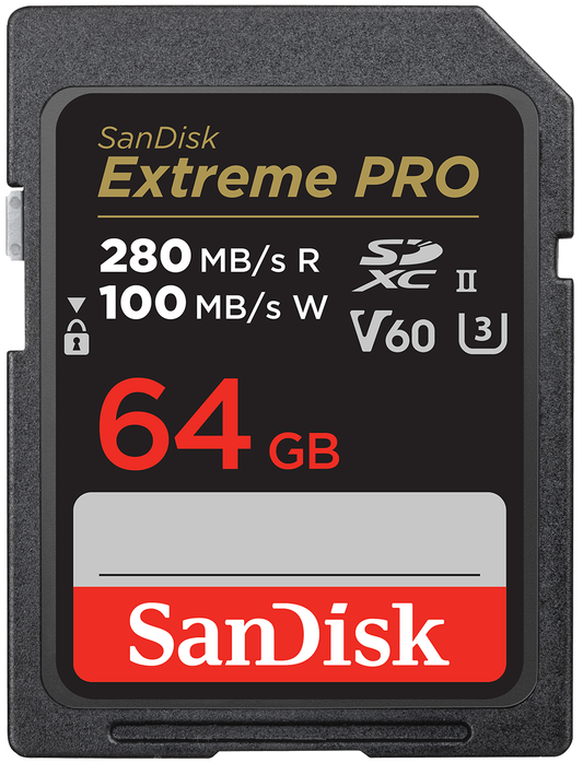 Tarjeta de Memoria SDXC SanDisk Extreme Pro, 64Gb, Clase 10 / UHS-2 U3 SDSDXEP-064G-GN4IN